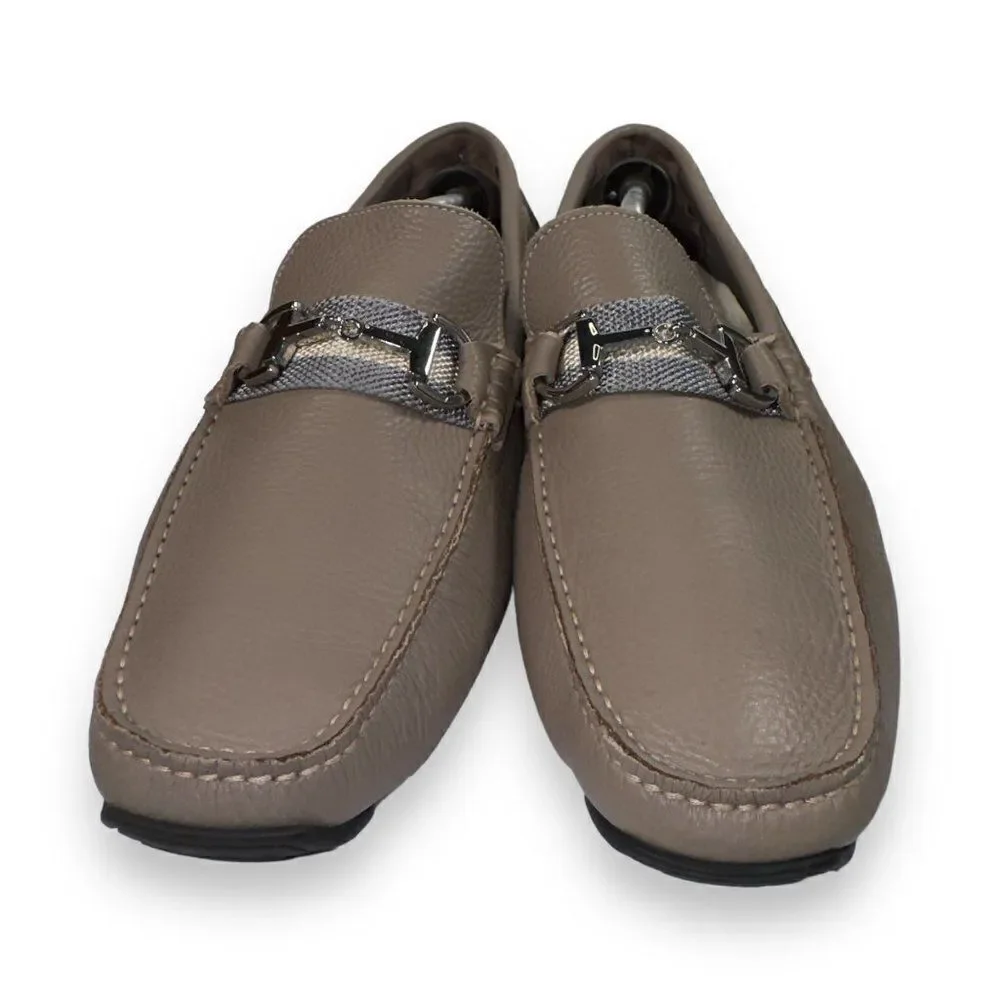 Donald Pliner Dacio Horse‎ Bit Driving Leather Loafers Beige Men's 13